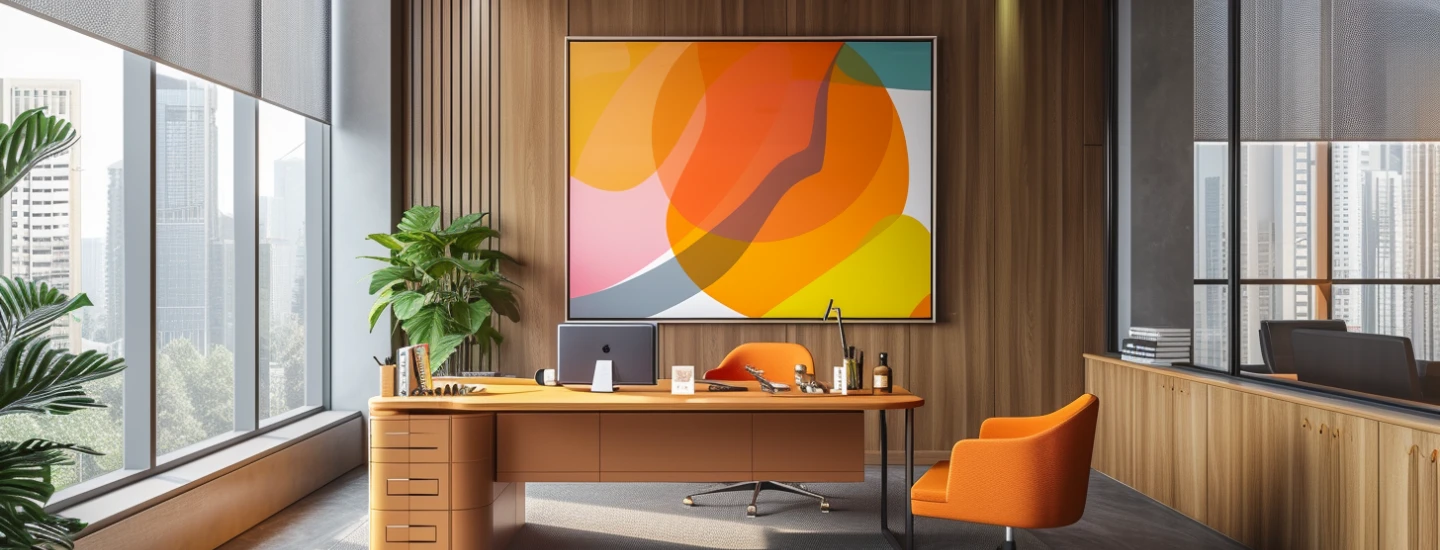 quadro in tela - stampa di un quadro astratto in un ufficio luminoso