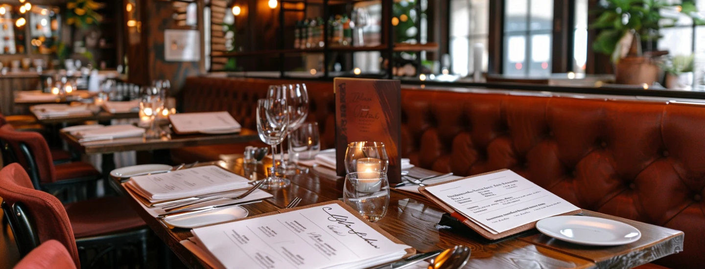 ristorazione - menu di un ristorante elegante
