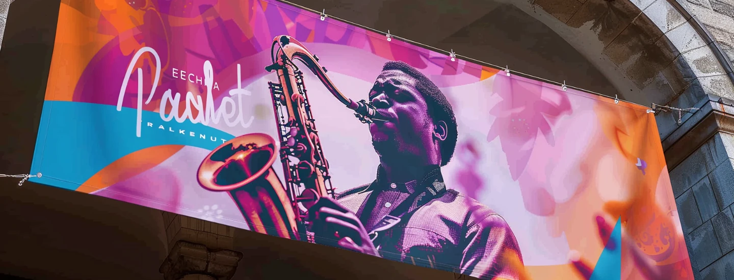 striscioni in pvc - striscione evento festival musicale jazz