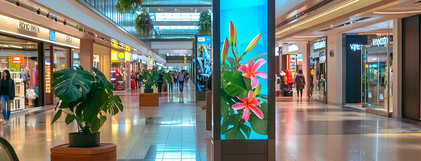 totem pubblicitari - totem digitale in un centro commerciale