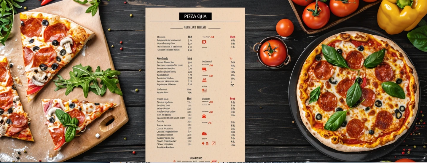 volantini - volantino con menu di una pizzeria